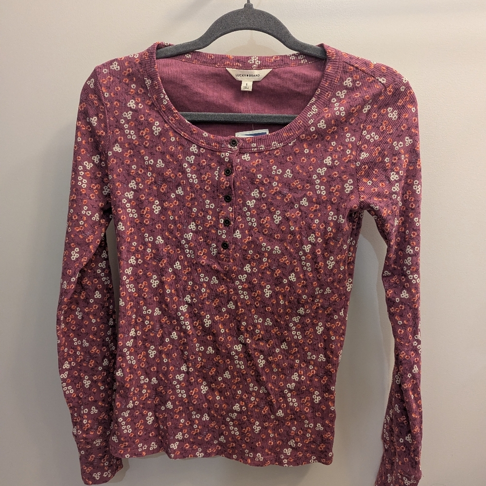 Floral Long Sleeve Top - Purple